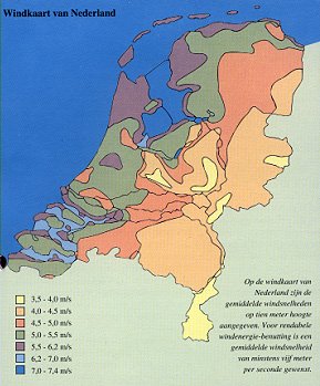 windkaart van Nederland
